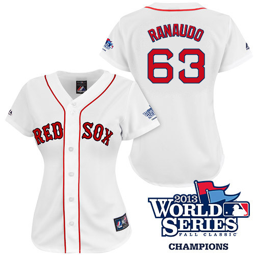 Anthony Ranaudo #63 mlb Jersey-Boston Red Sox Women's Authentic 2013 World Series Champions Home White Baseball Jersey